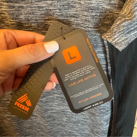 RBX Women’s Gray Short Sleeve Quick Drying Open Back Activewear Top Size Large - Picture 9 of 10